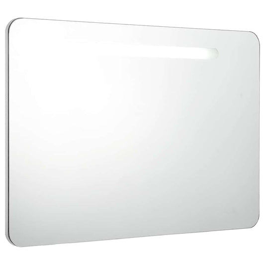vidaXL Bathroom Cabinet | White and Silver | MDF with melamine finish, Glass