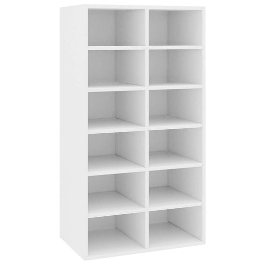 800396 vidaXL Shoe Rack White 54x34x100,5 cm Engineered Wood
