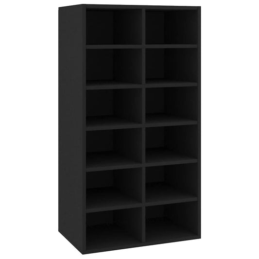 800397 vidaXL Shoe Rack Black 54x34x100,5 cm Engineered Wood