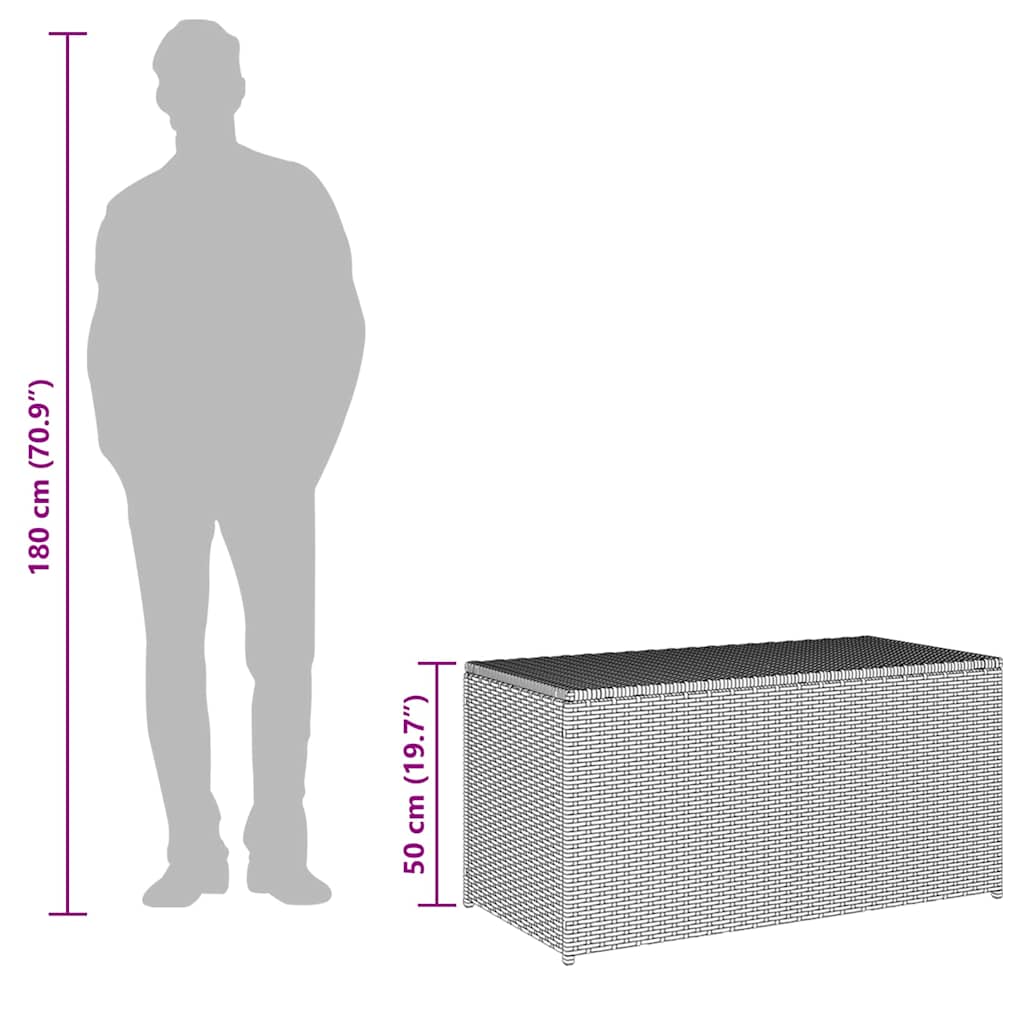 vidaXL Garden Storage Box Poly Rattan 100x50x50 cm Brown