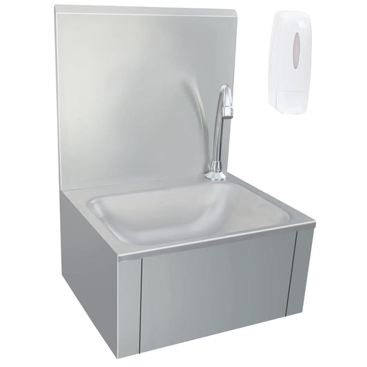 vidaXL Hand Wash Sink with Faucet and Soap Dispenser Stainless Steel