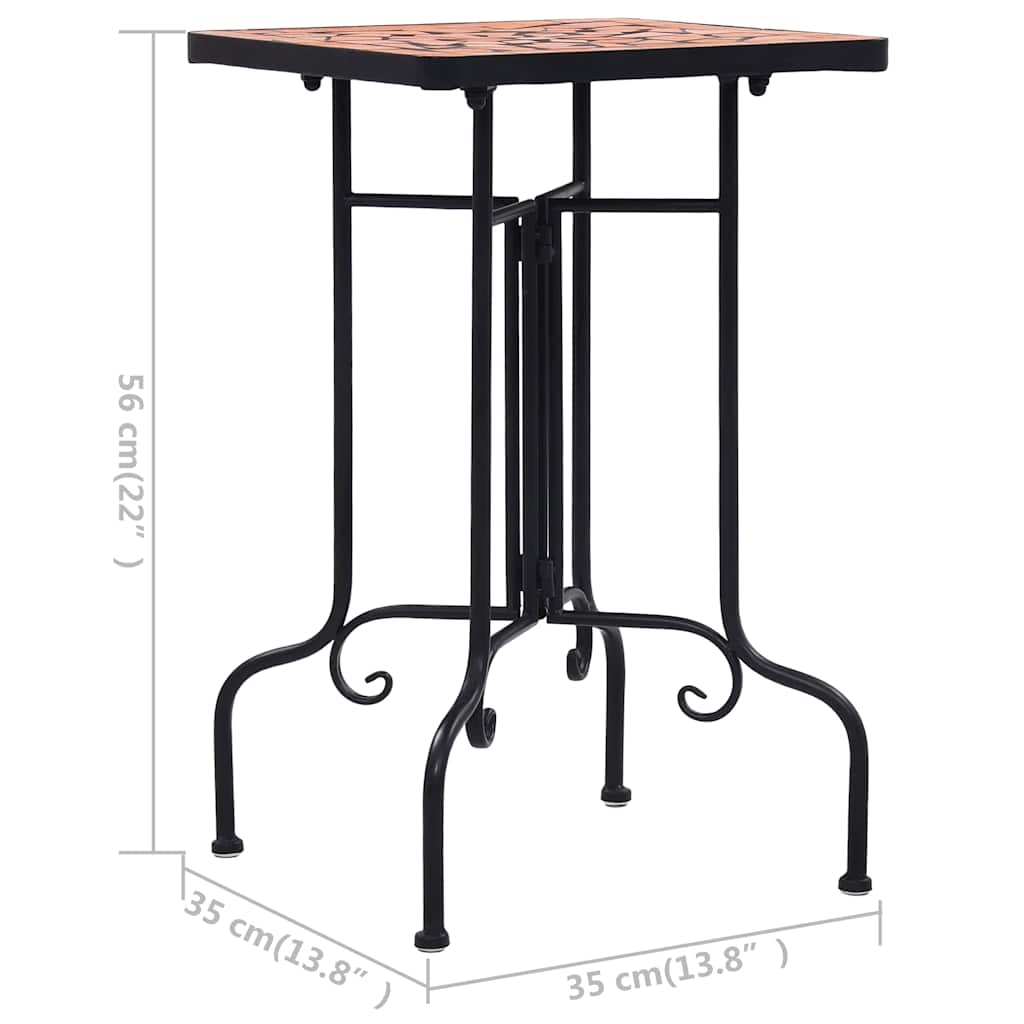 vidaXL Mosaic Side Table Terracotta Ceramic