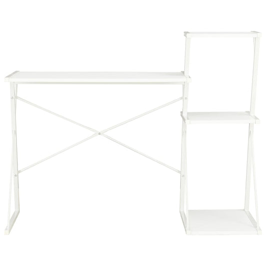 20287 vidaXL Desk with Shelf White 116x50x93 cm