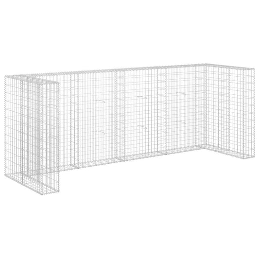 145614 vidaXL Gabion Wall for Garbage Bins Galvanised Steel 320x100x120 cm