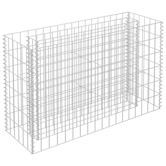 145630 vidaXL Gabion Raised Bed Galvanised Steel 90x30x60 cm