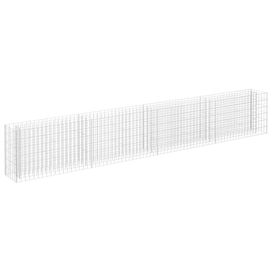 145642 vidaXL Gabion Raised Bed Galvanised Steel 360x30x60 cm