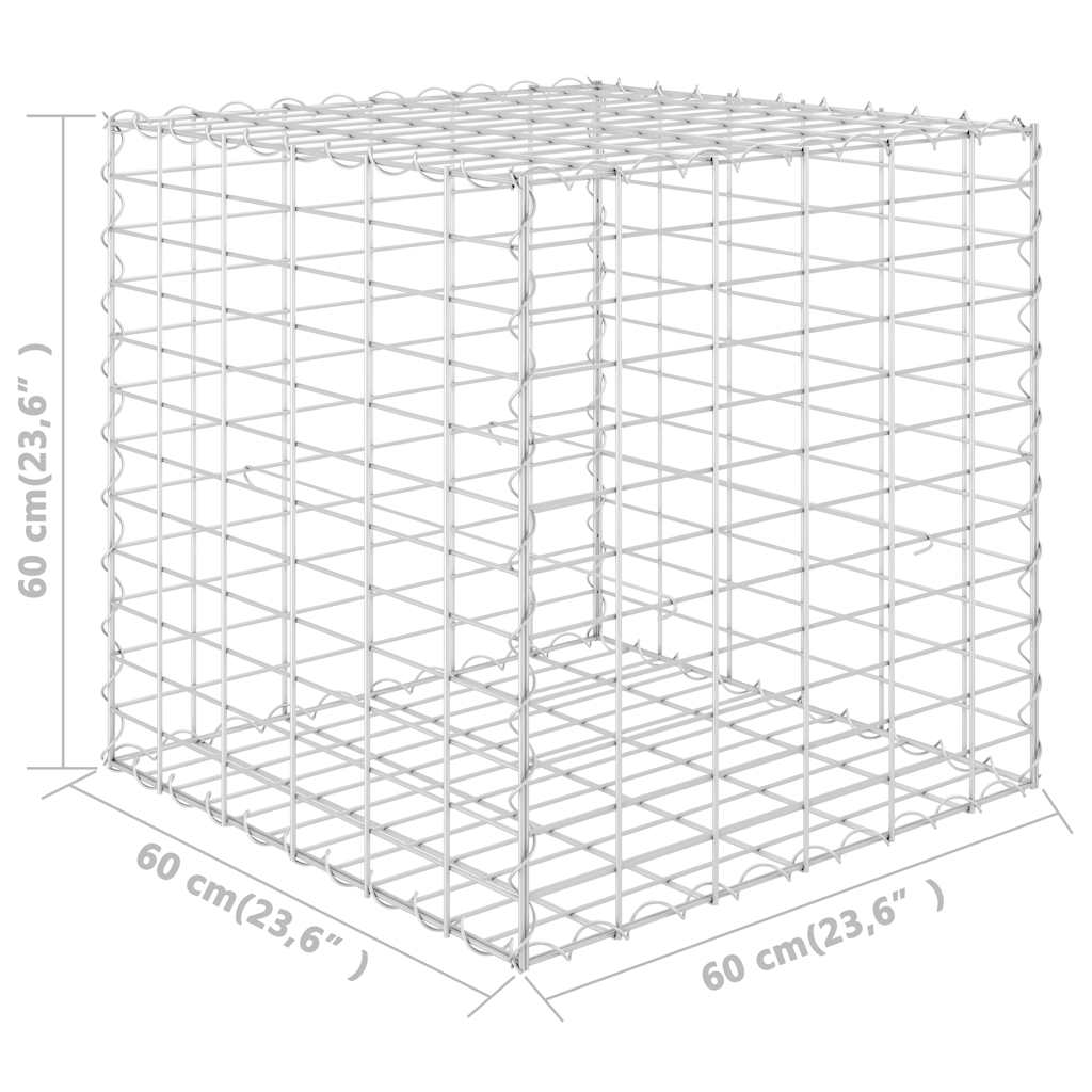 vidaXL Cube Gabion Raised Bed Steel Wire 60x60x60 cm