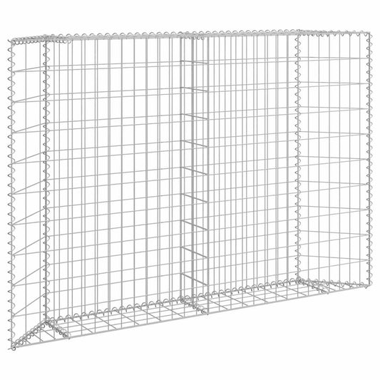 145654 vidaXL Trapezium Gabion Raised Bed Galvanised Steel 150x20x100 cm