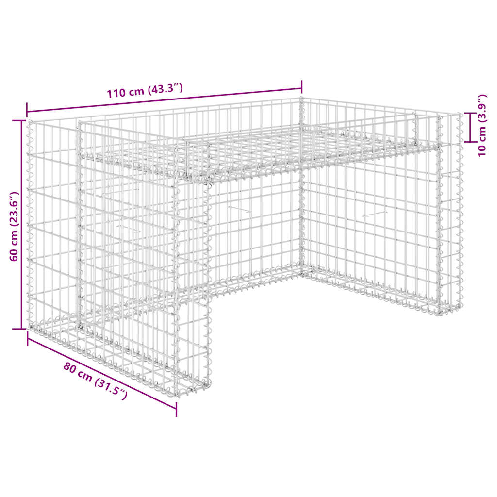 vidaXL Lawn Mower Garage with Raised Bed 110x80x60 cm Steel Wire