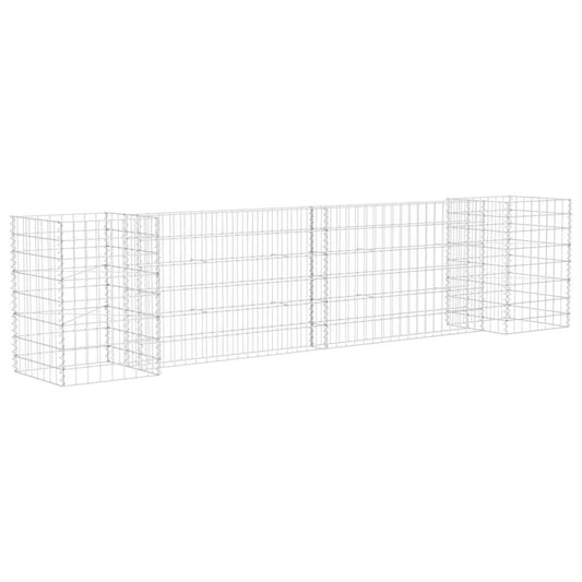 145659 vidaXL H-Shaped Gabion Planter Steel Wire 260x40x60 cm