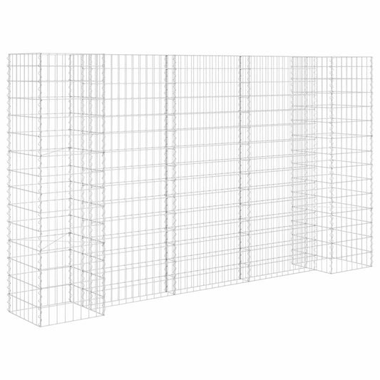 145663 vidaXL H-Shaped Gabion Planter Steel Wire 260x40x150 cm