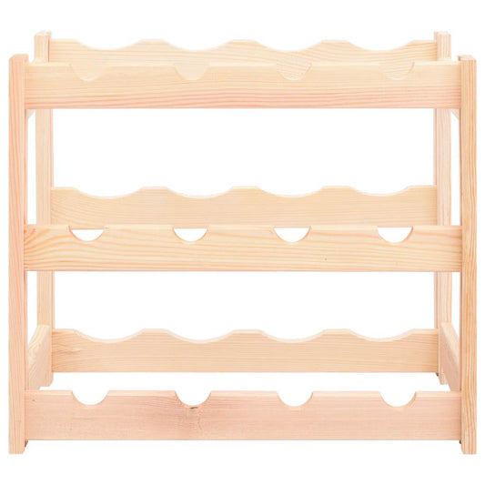 286191 vidaXL Wine Rack for 12 Bottles Pinewood