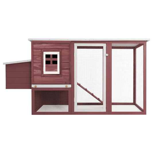 vidaXL Outdoor Chicken Cage Hen House with 1 Egg Cage Brown Wood