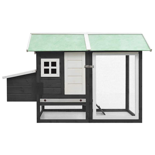 vidaXL Chicken Cage Grey 170x81x110 cm Solid Pine & Fir Wood