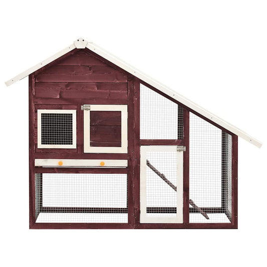 vidaXL Rabbit Hutch Mocha and White 140x63x120 cm Solid Firwood