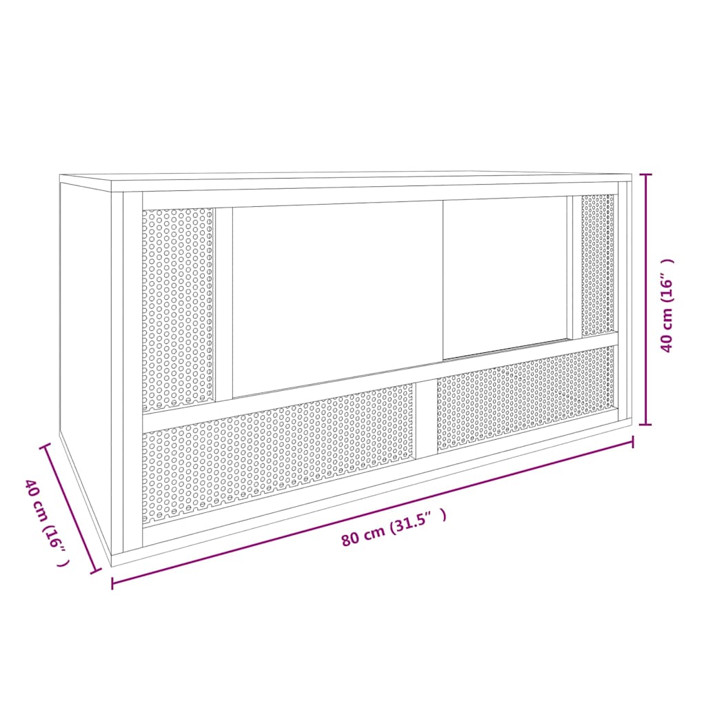vidaXL Terrarium Engineered Wood 80x40x40 cm