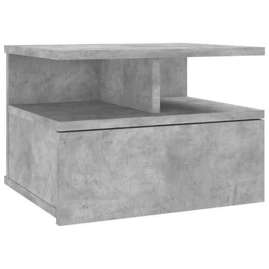 vidaXL Floating Nightstand | Concrete Grey | Engineered Wood | Compact