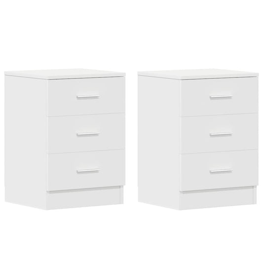 vidaXL Bedside Cabinets 2 pcs White 38x35x56 cm Engineered Wood