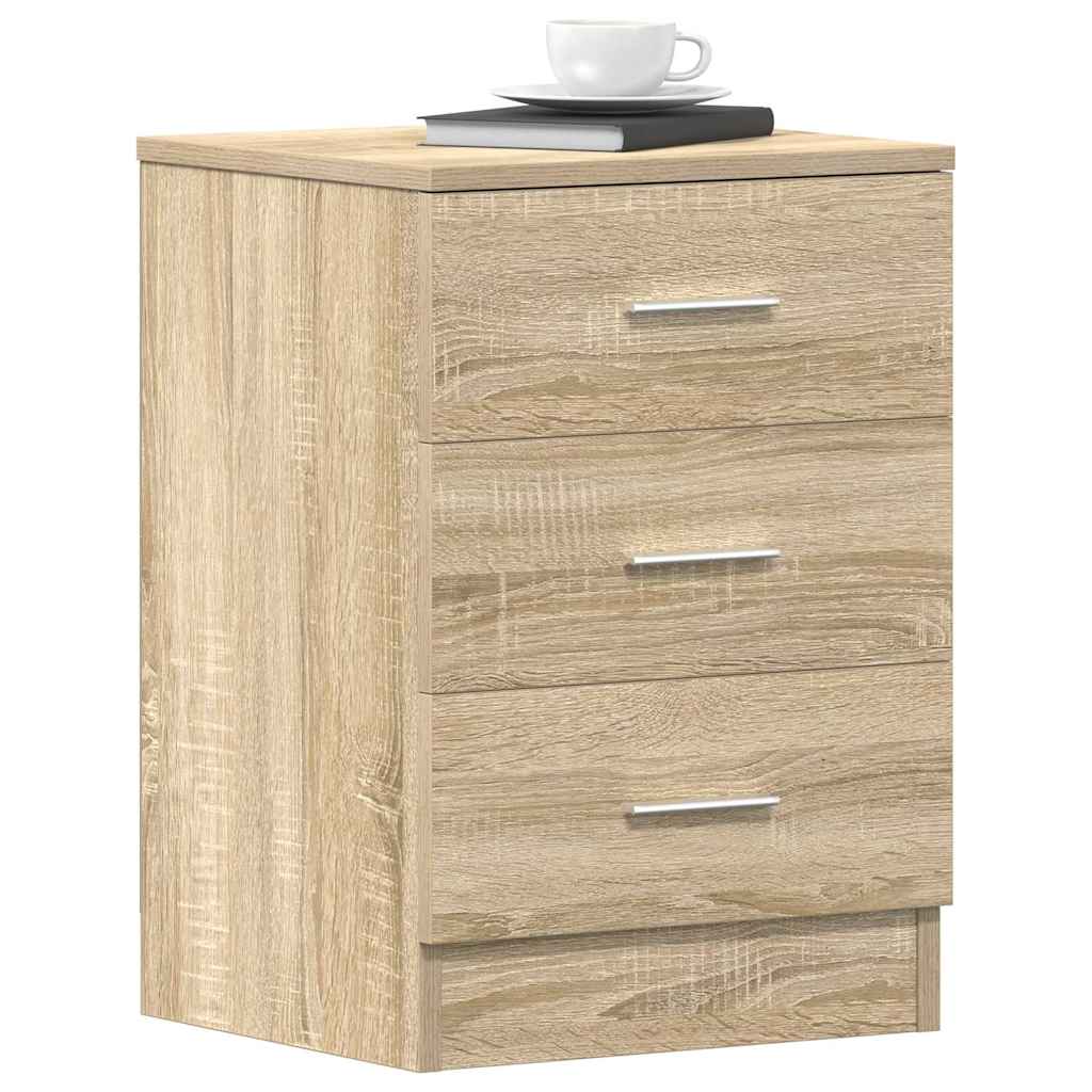 800457 vidaXL Bedside Cabinets 2 pcs Sonoma Oak 38x35x56 cm Engineered Wood