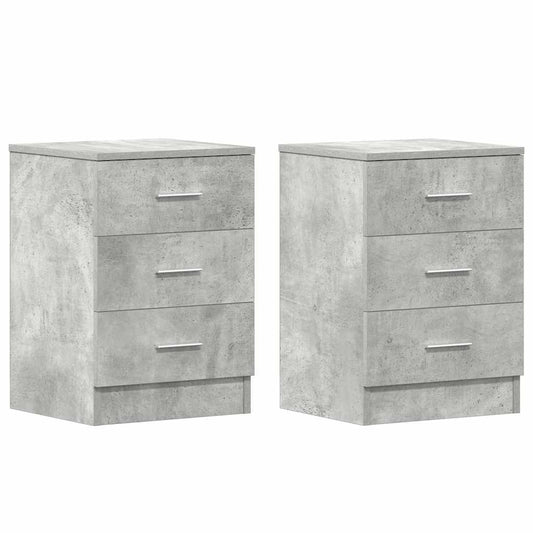 vidaXL Bedside Cabinets 2 pcs Concrete Grey 38x35x56cm Engineered Wood