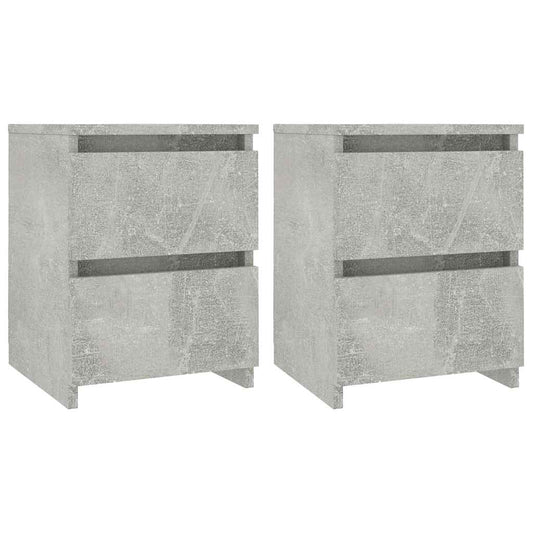 vidaXL Bedside Cabinets 2 pcs Concrete Grey 30x30x40cm Engineered Wood