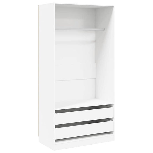 vidaXL Wardrobe | White | Engineered wood | Compact | Wardrobe | Rectangular