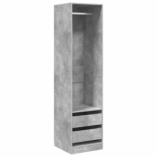 vidaXL Wardrobe with Drawers Concrete Grey 50x50x200cm Engineered Wood
