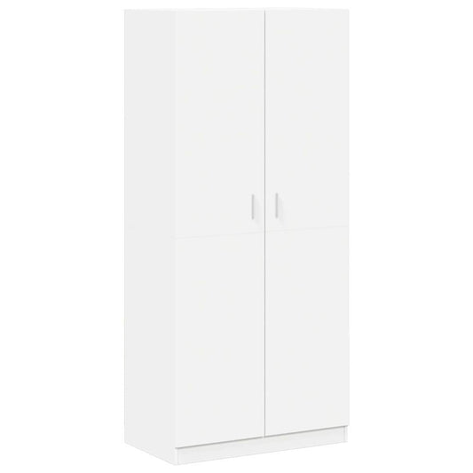vidaXL Wardrobe | White | Engineered wood | Compact | Wardrobe | Rectangular