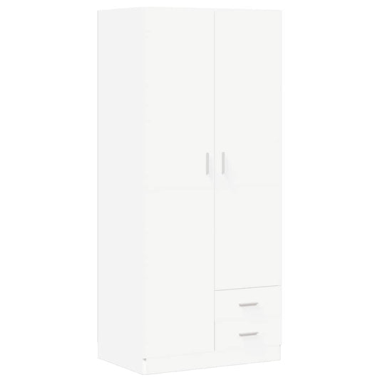 vidaXL Wardrobe | White | Engineered Wood | Compact | Wardrobe | Rectangular
