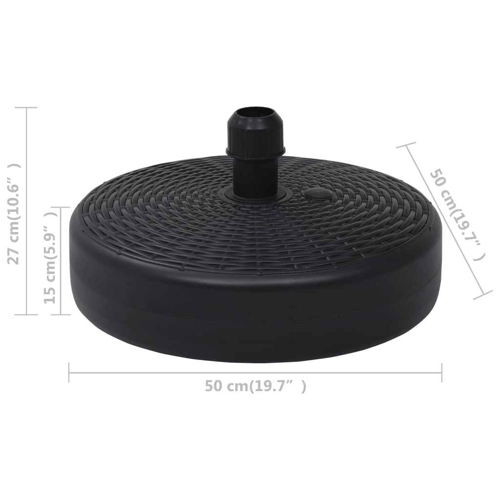 vidaXL Umbrella Base Sand/Water Filled 24 L Black