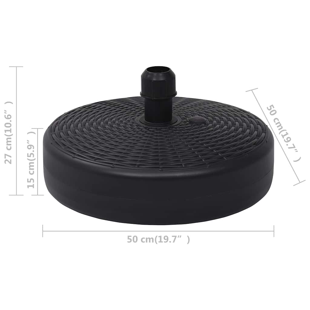 vidaXL Umbrella Base Sand/Water Filled 24 L Black