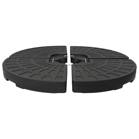 vidaXL Umbrella Base Fan-shaped 4 pcs Black