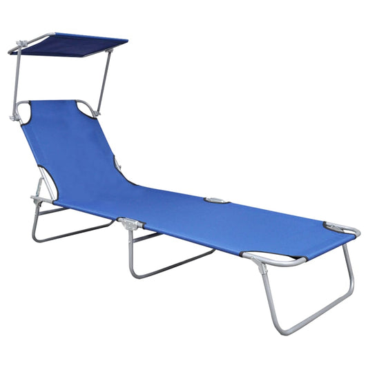 vidaXL Sunlounger | Blue | Powder-coated aluminium | Standard | Foldable