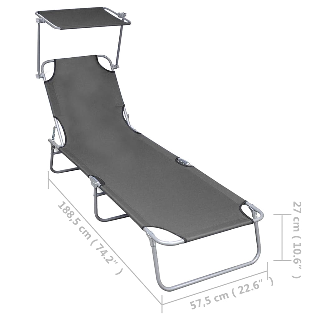 vidaXL Sunlounger | Grey