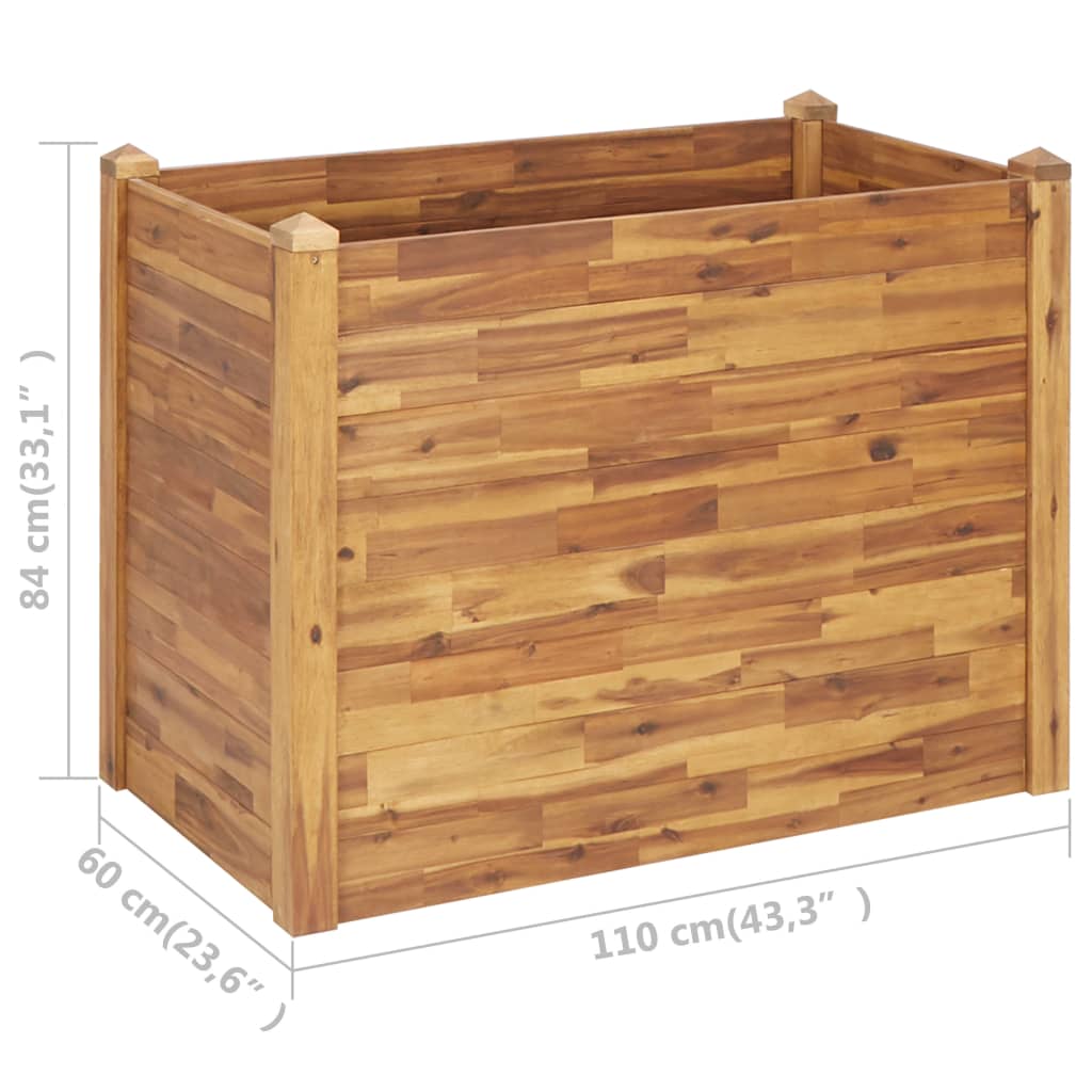 46579 vidaXL Garden Raised Bed 110x60x84 cm Solid Acacia Wood