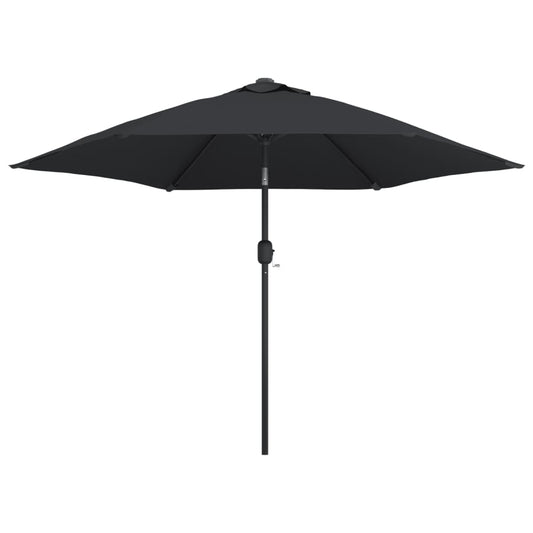 vidaXL Garden Parasol | Black | Polyester fabric, Steel pole and ribs | Medium