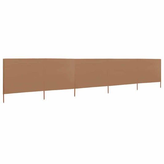 vidaXL 5-panel Wind Screen Fabric 600x80 cm Taupe
