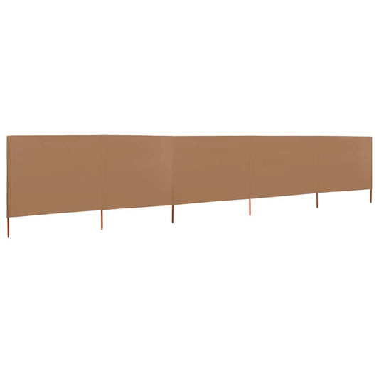 vidaXL 5-panel Wind Screen Fabric 600x120 cm Taupe