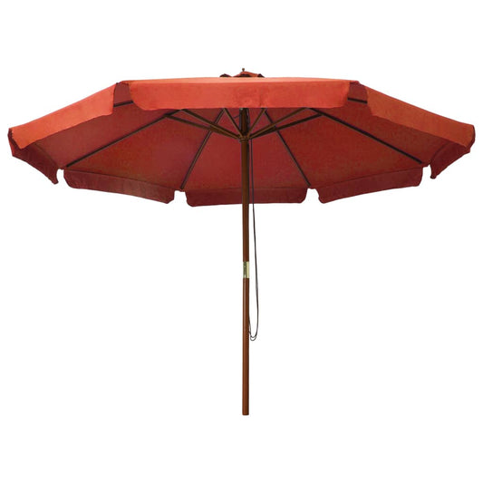 vidaXL Garden Parasol | Terracotta | Polyester, Laminated Bamboo, Hardwood