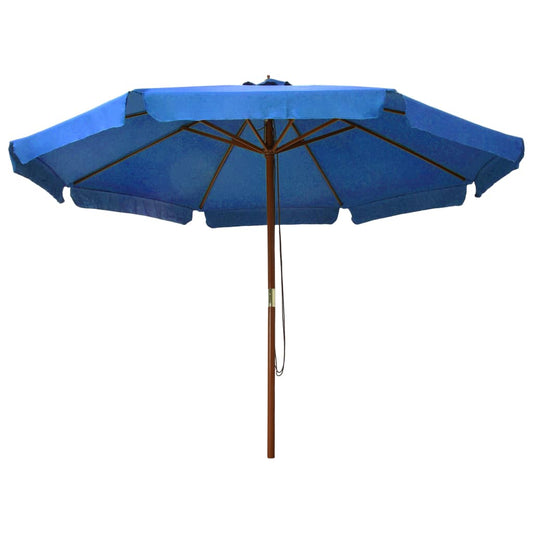 vidaXL Garden Parasol with Wooden Pole 330 cm Azure