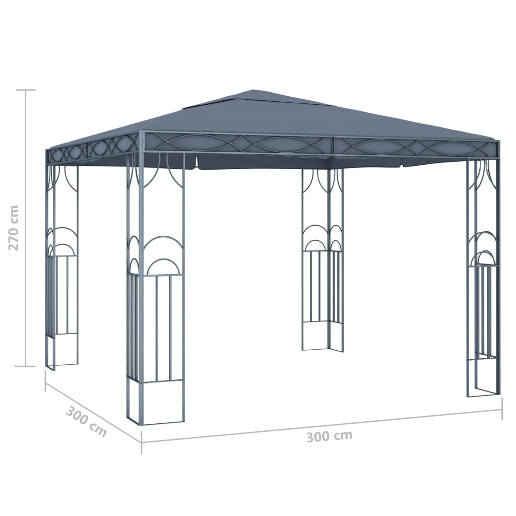 vidaXL Gazebo 300x300 cm Anthracite