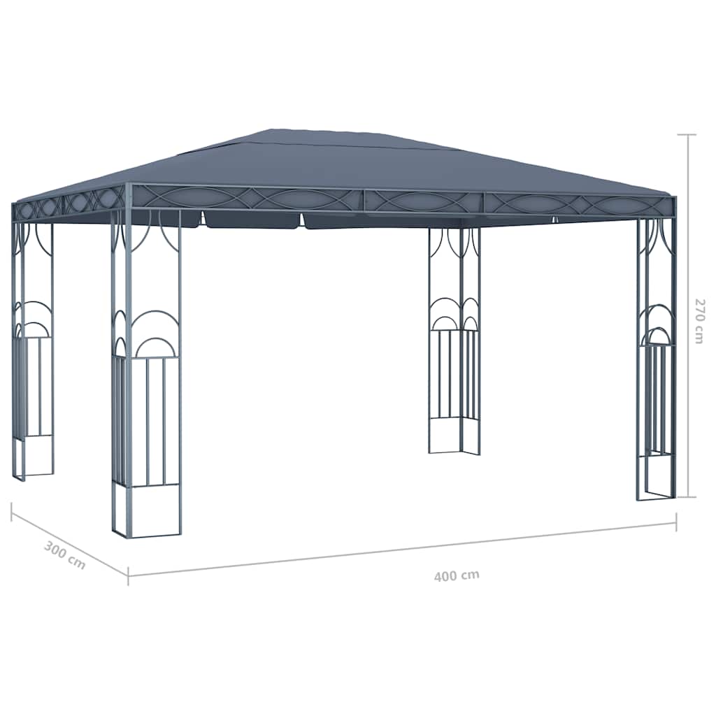 vidaXL Gazebo 400x300 cm Anthracite