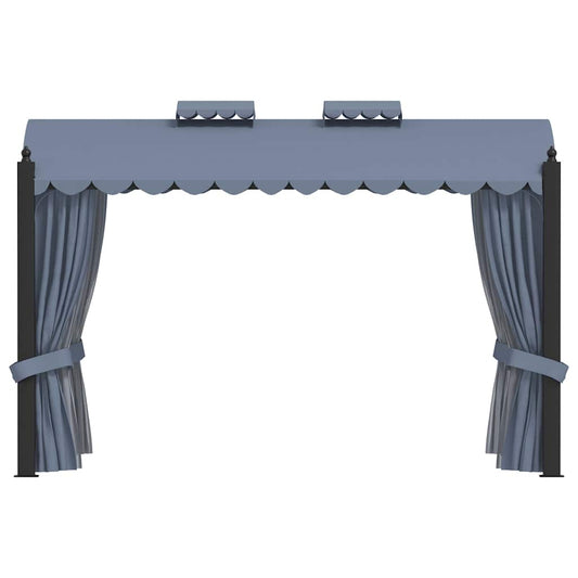 vidaXL Gazebo with Curtains 3x4 m Anthracite Steel