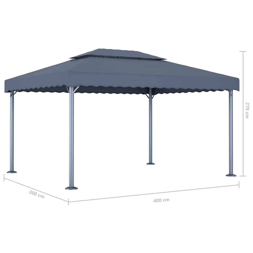 48063 vidaXL Gazebo 400x300 cm Anthracite Aluminium