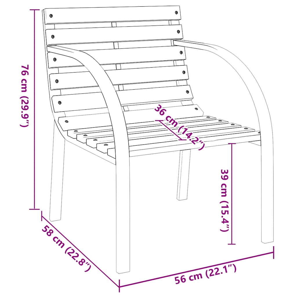 47937 vidaXL Garden Chairs 2 pcs Wood