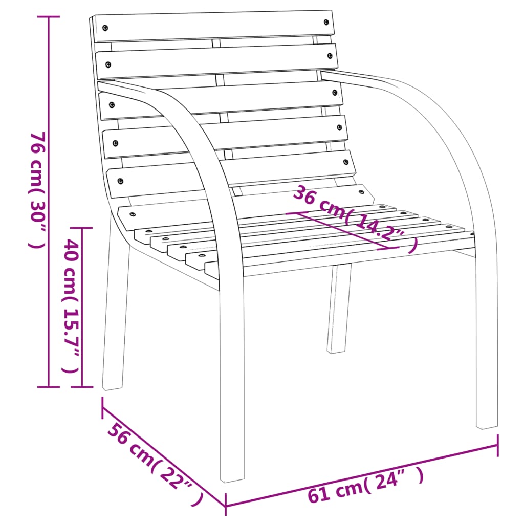 47938 vidaXL Garden Chairs 2 pcs Grey Wood