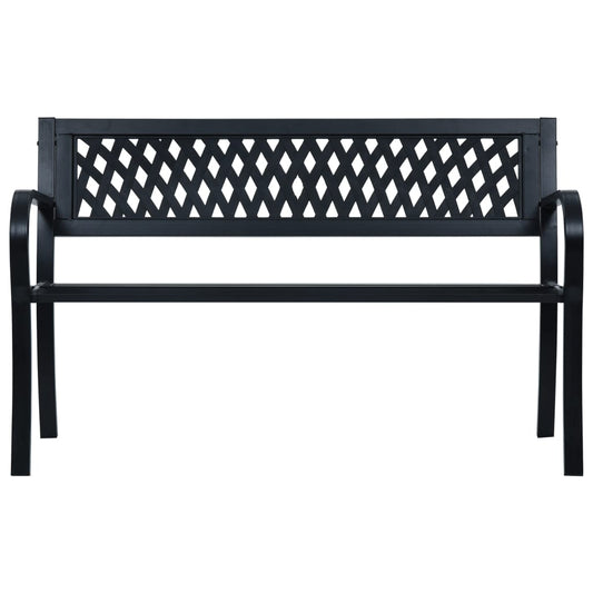 vidaXL Garden Bench | Black | Steel | Standard | Durable | Garden Bench