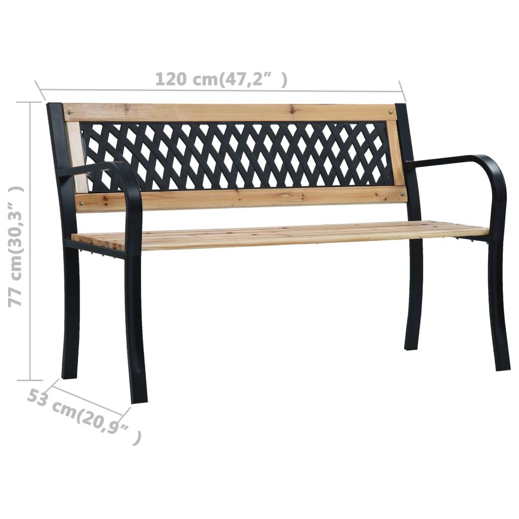 vidaXL Garden Bench | Brown and Black