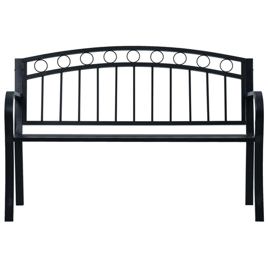 vidaXL Garden Bench | Black | Steel | 125 cm wide | Durable