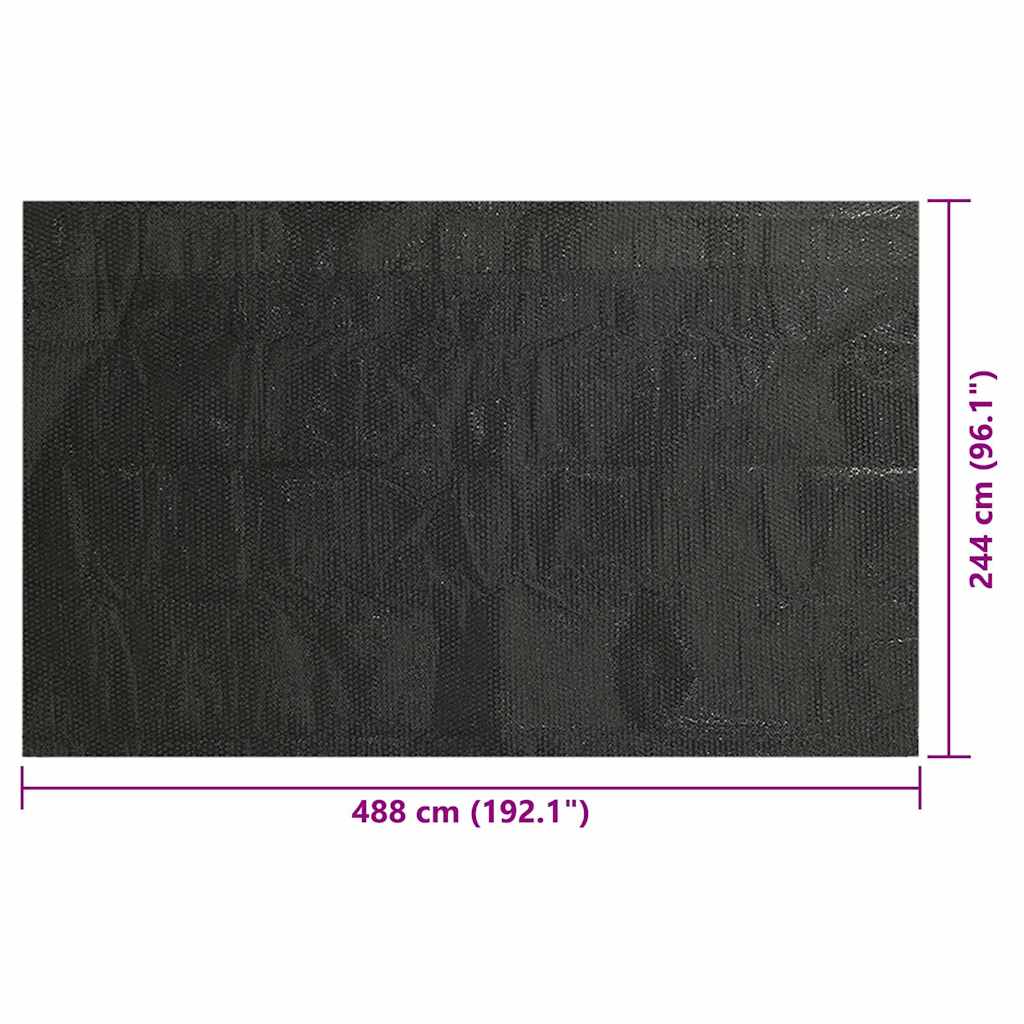 92169 vidaXL Pool Cover Black 488x244 cm PE